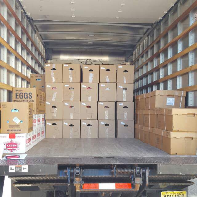 Boxes loaded on a delivery truck, ready for distribution across Middlesex County